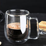 Double Wall Glass  Mugs 250ml High Quality  Fashion mug With Handle For  Tea Milk Coffee