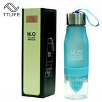 TTLIFE Gift 650ML H2O Lemon Juice Fruit Water Bottle Infuser Drinkware For Outdoor Portable Shaker Sports Bottle BPA Free