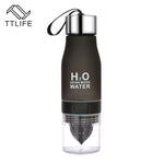 TTLIFE Gift 650ML H2O Lemon Juice Fruit Water Bottle Infuser Drinkware For Outdoor Portable Shaker Sports Bottle BPA Free
