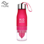 TTLIFE Gift 650ML H2O Lemon Juice Fruit Water Bottle Infuser Drinkware For Outdoor Portable Shaker Sports Bottle BPA Free