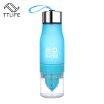 TTLIFE Gift 650ML H2O Lemon Juice Fruit Water Bottle Infuser Drinkware For Outdoor Portable Shaker Sports Bottle BPA Free