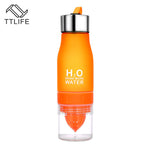 TTLIFE Gift 650ML H2O Lemon Juice Fruit Water Bottle Infuser Drinkware For Outdoor Portable Shaker Sports Bottle BPA Free