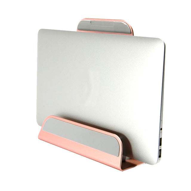 2 In 1 Function Aluminum Alloy Firm Bracket for Macbook Air Pro Retina 11 12 13 15 Vertical Base Stand for IPAD PC Cooling Stand