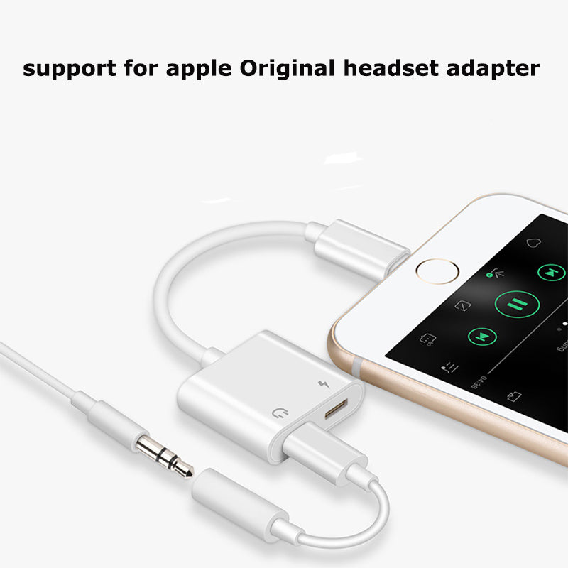 2 in 1 Adapter  For iPhone 8/7/7 Plus Charging+Audio  Cable