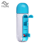 TTLIFE Gift 650ML H2O Lemon Juice Fruit Water Bottle Infuser Drinkware For Outdoor Portable Shaker Sports Bottle BPA Free