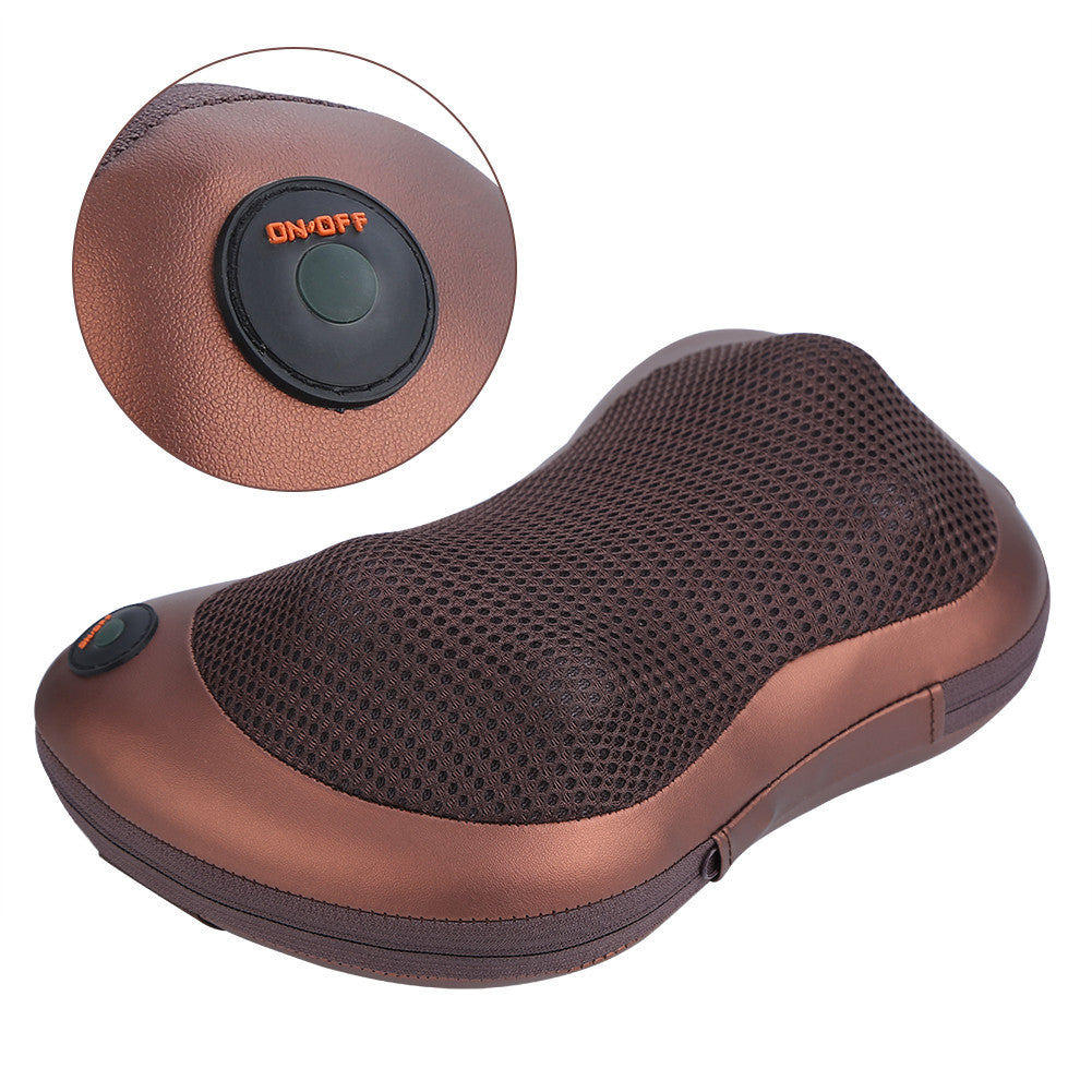 Electronic Heat Massage Pillow Massager Cushion Car Home Lumbar Neck Back Shoulder Relaxation