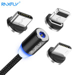 RAXFLY 2in1 Magnetic Cable Micro USB Cable For Samsung S3 S4 S6 Lighting Cable For iPhone 7 6 5 USB Type-C Cable for Xiaomi 5 5s