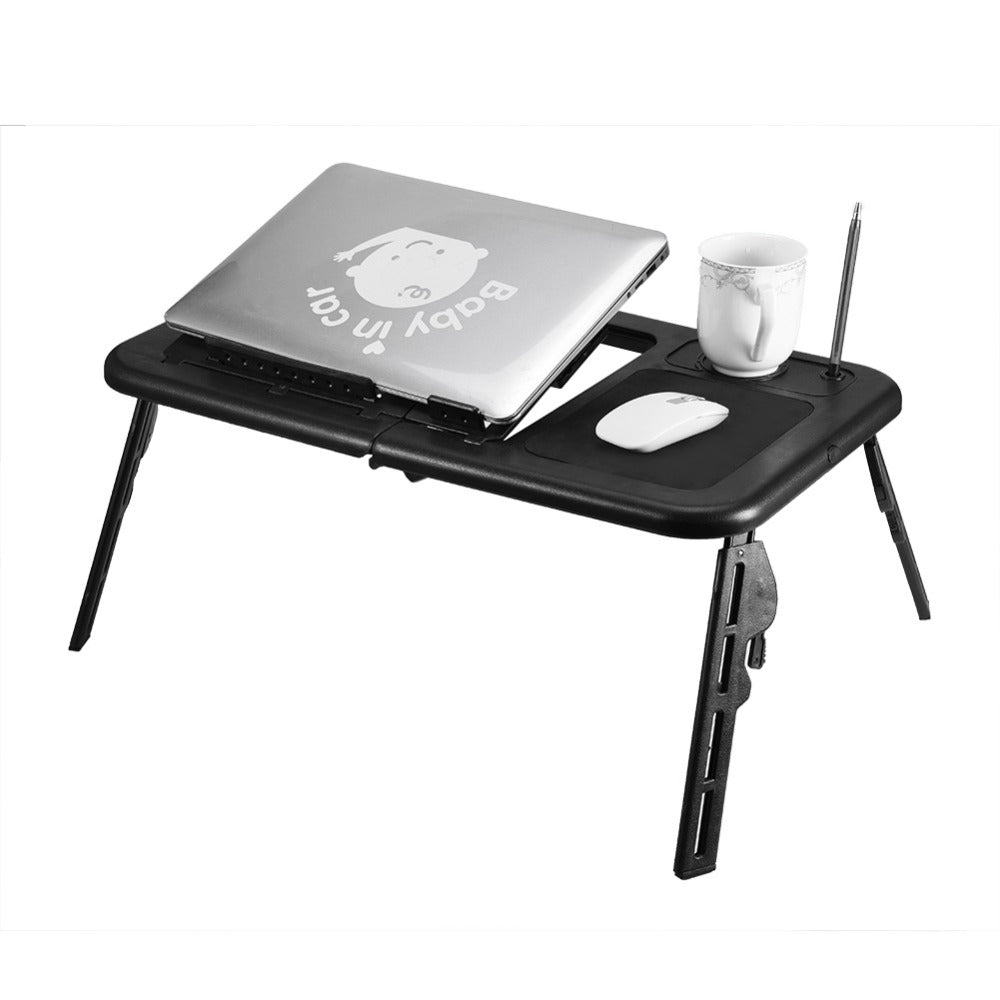 Computer Desk Portable Adjustable Foldable Laptop Notebook Lap PC Folding Desk Table Vented Stand Bed Office Bedroom Lap Table