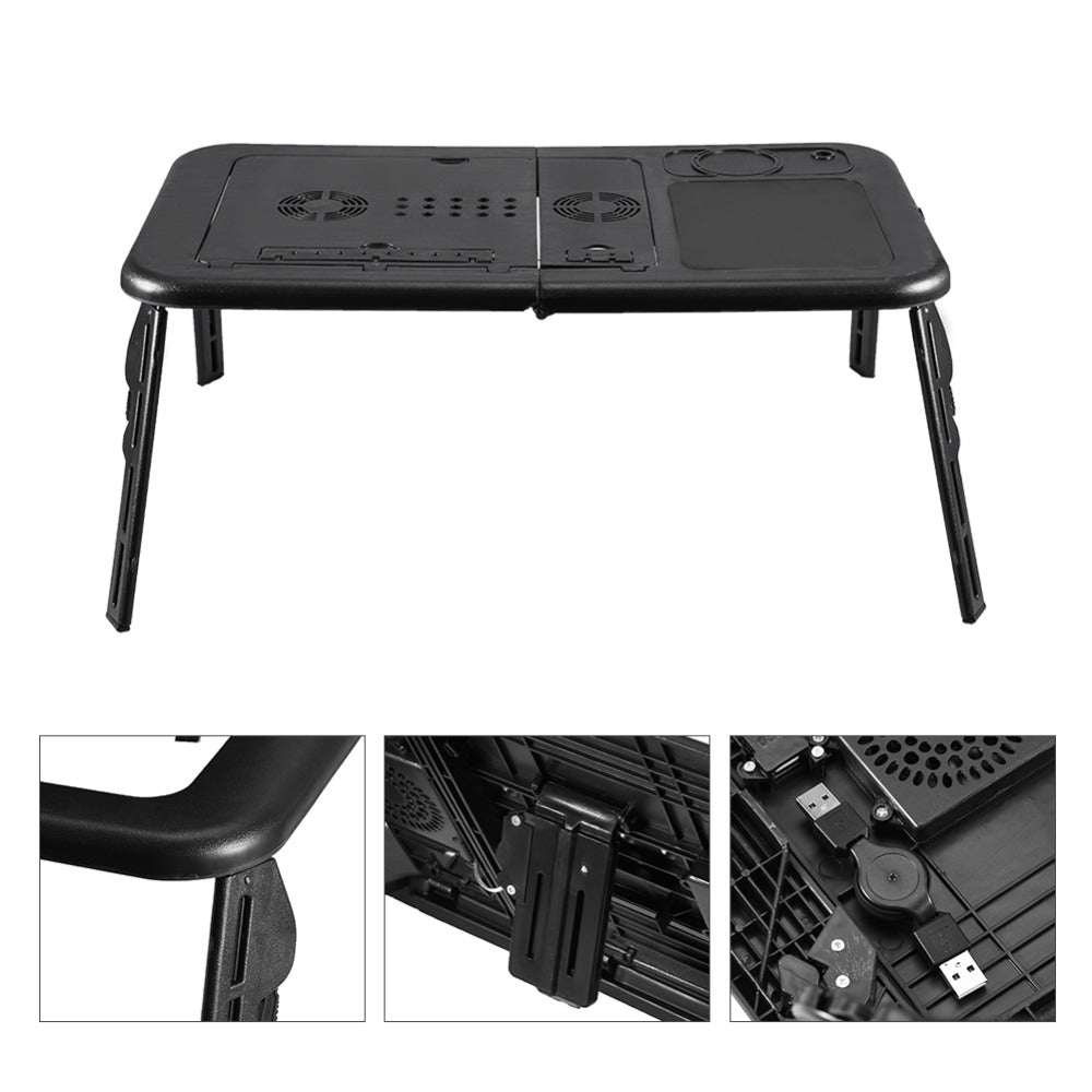 Computer Desk Portable Adjustable Foldable Laptop Notebook Lap PC Folding Desk Table Vented Stand Bed Office Bedroom Lap Table
