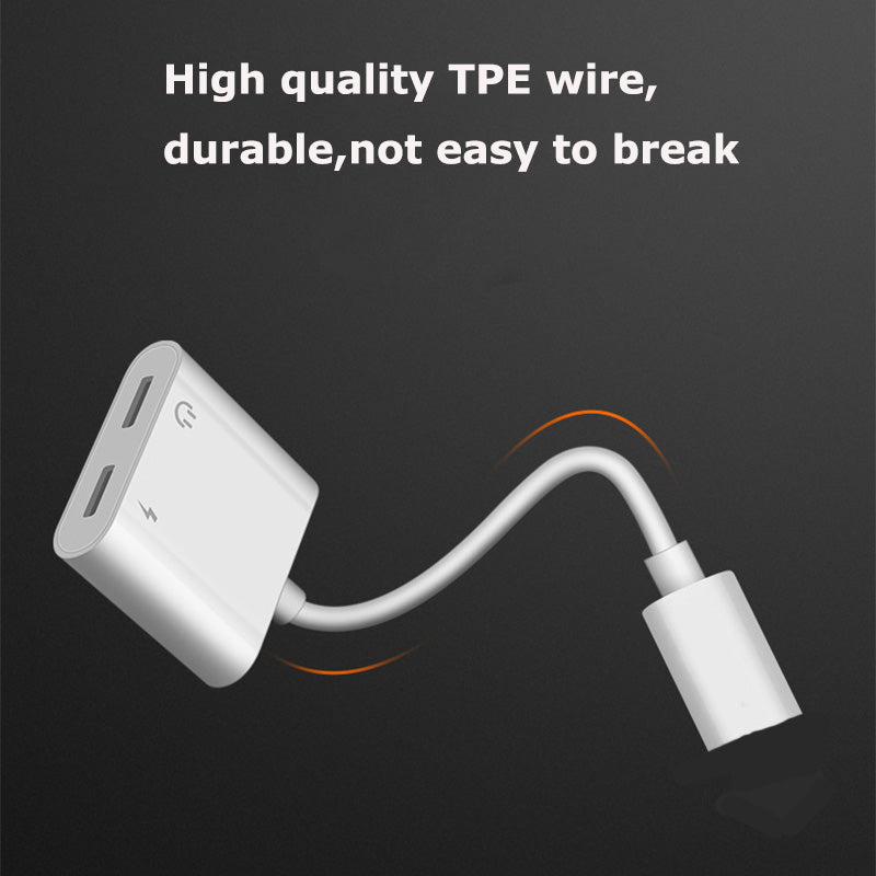 2 in 1 Adapter  For iPhone 8/7/7 Plus Charging+Audio  Cable