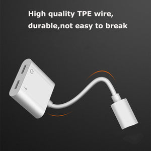2 in 1 Adapter  For iPhone 8/7/7 Plus Charging+Audio  Cable