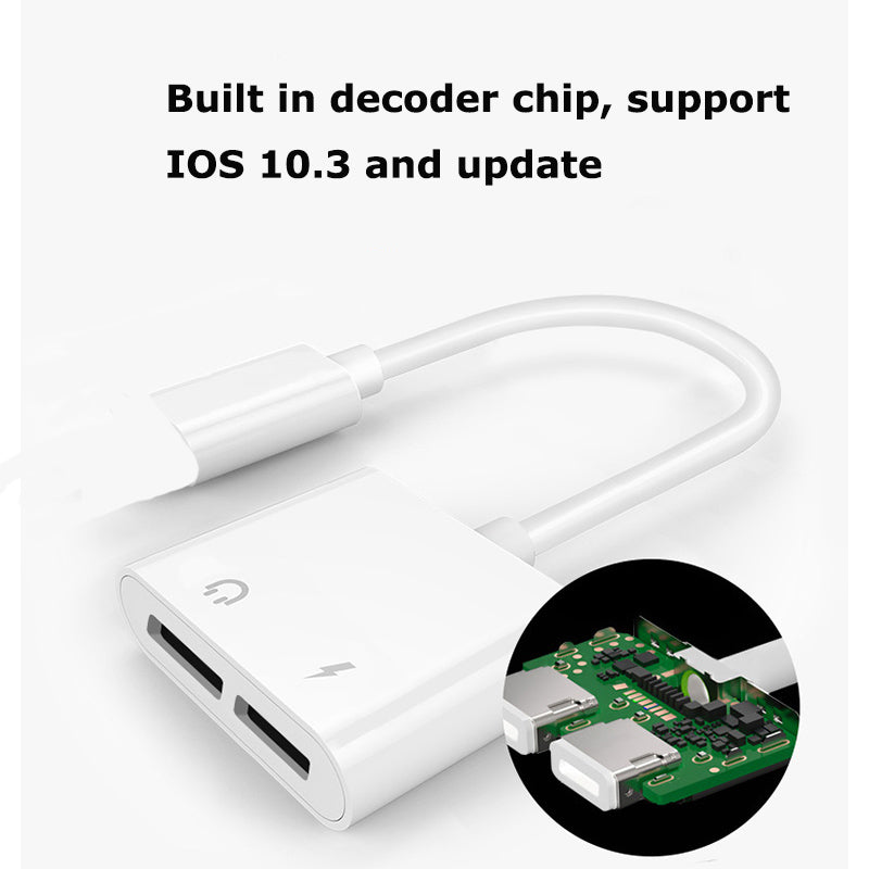 2 in 1 Adapter  For iPhone 8/7/7 Plus Charging+Audio  Cable