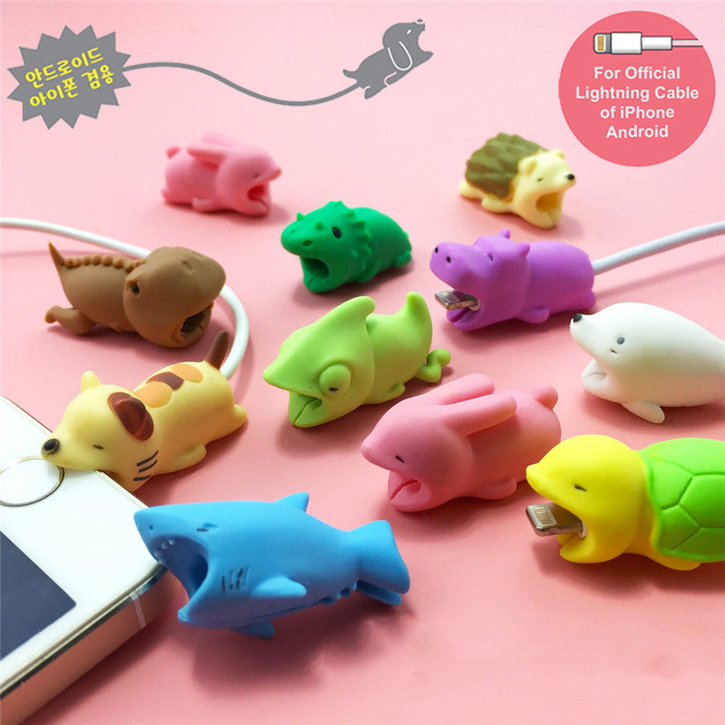 SIANCS Cute Animal doll Cable bite protector for iphone usb cable organizer winder chompers chager wire holder for iphone cable