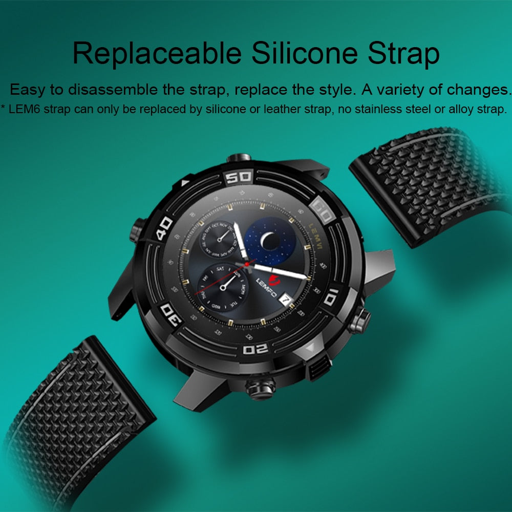 LEMFO LEM6 Android 5.1 Smart Watch GPS Smartwatch Phone 1GB + 16GB Waterproof Watches Men Bluetooth Wifi Compass Heart Rate