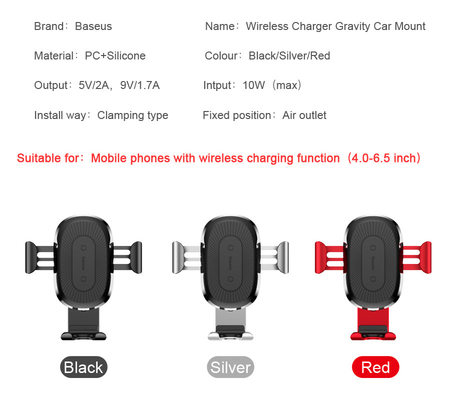 Wireless Charger For iPhone X 8 Plus and Samsung S9 S8