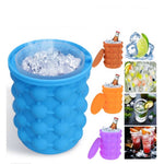 Blue Ice Maker Silicone Space Saving Ice Maker Barrel Storage Bucket Ice Blocks Tray Ice Mold DIY Kitchen Tools