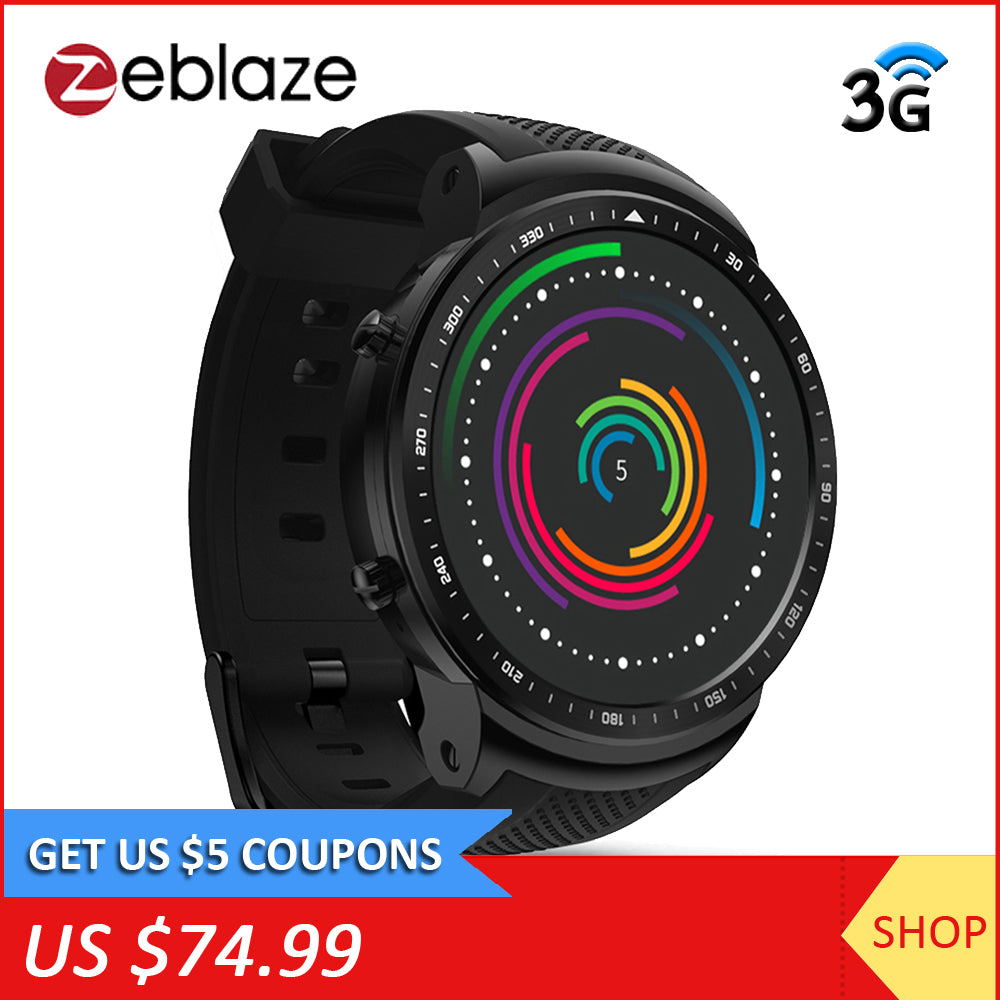 Zeblaze Thor PRO 3G GPS Smart Watch Phone 1.53" IPS Android 5.1 1GB 16GB BT4.0 Sport Smartwatch 2.0MP Camera Heart Rate Monitor